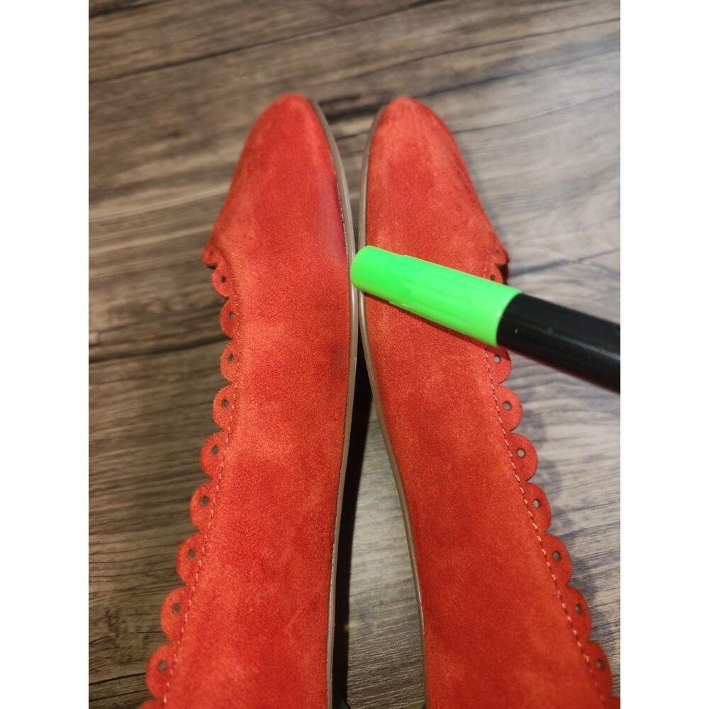 Talbots Women's Slip-on Penelope Scallop Flats leather Suede Orange, Sz 6.5 Med - Picture 8 of 15